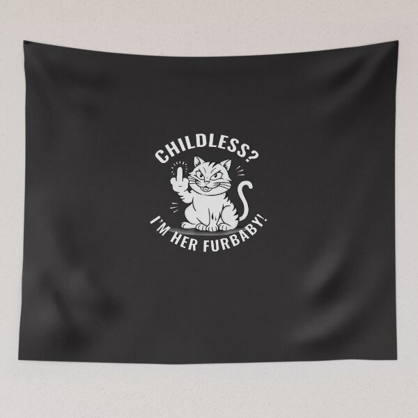 Item preview, Cat-Give-Middle-Finger-Childless-I'M-Her-Furbaby-Funny designed and sold by broxohnase.