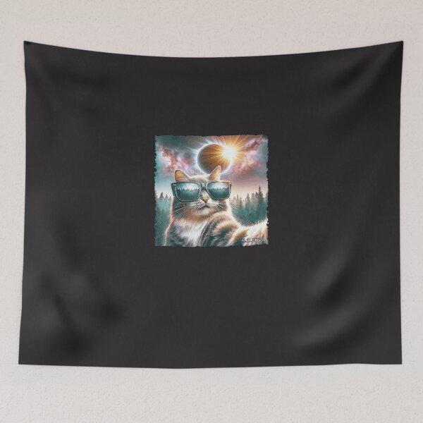 Item preview, Cat-Glasses-Taking-A-Selfie-With-Solar-2024-Eclipse-(1) designed and sold by broxohnase.