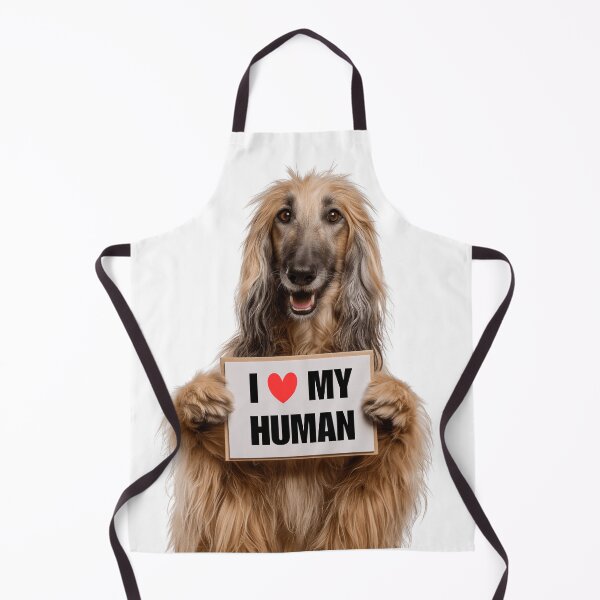 Item preview, Cute Afghan Hound dog with Signboard I love my Human designed and sold by LazyOwlStore.