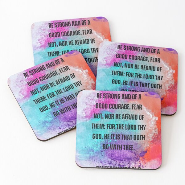 Item preview, Deuteronomy 31:6 Bible Verse – Be Strong and Courageous Scripture Art designed and sold by BibleLines.