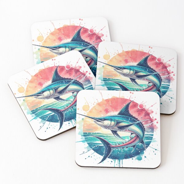 Item preview, A beautiful stylish swordfish at sunset leaping from the sea with style designed and sold by Marcoshop10.