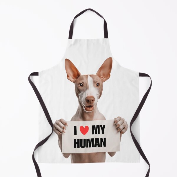 Aperçu de l'œuvre Adorable chien American Hairless Terrier avec panneau « J'aime mon humain » créée et vendue par LazyOwlStore.