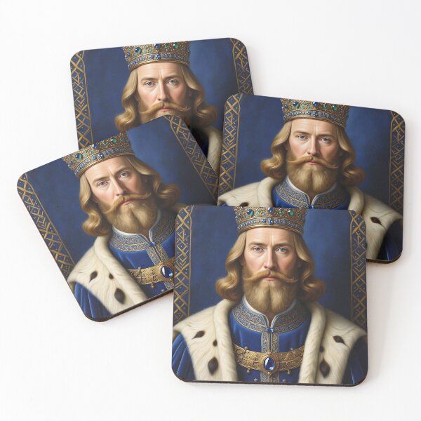 Item preview, Ornate portrait of  King Alfred the Great of England designed and sold by Vintage Designs +.
