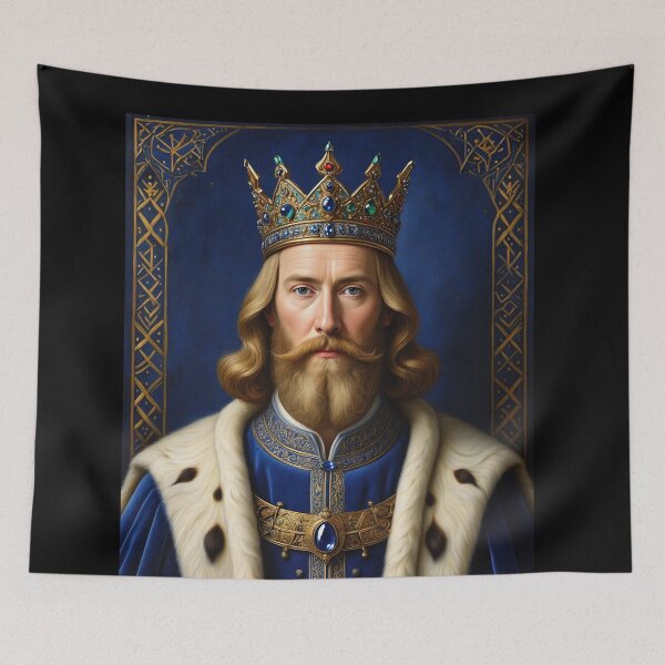 Item preview, Ornate portrait of  King Alfred the Great of England designed and sold by Vintage Designs +.