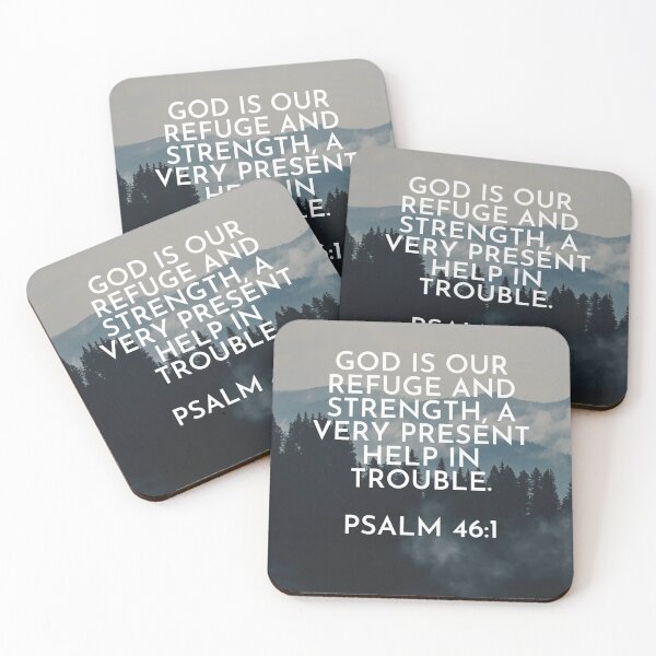 Item preview, Psalm 46:1 Bible Verse – God Is Our Refuge and Strength Scripture Art designed and sold by BibleLines.