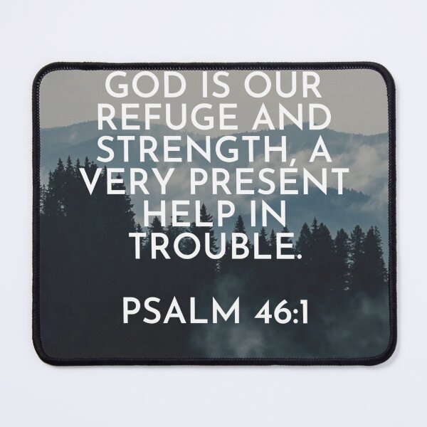 Item preview, Psalm 46:1 Bible Verse – God Is Our Refuge and Strength Scripture Art designed and sold by BibleLines.