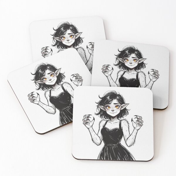Item preview, Cute little werewolf girl illustration designed and sold by Vintage Designs +.