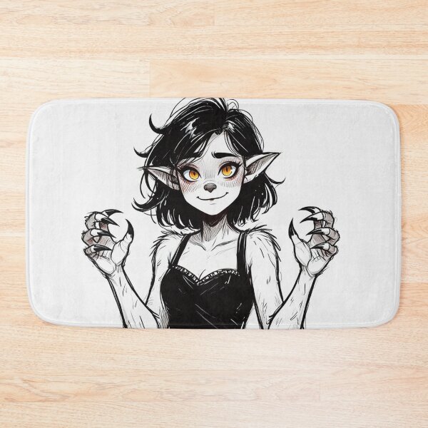 Item preview, Cute little werewolf girl illustration designed and sold by Vintage Designs +.
