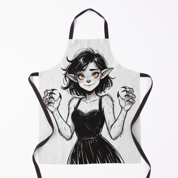 Item preview, Cute little werewolf girl illustration designed and sold by Vintage Designs +.