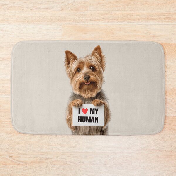 Item preview, Cute Silky Terrier dog with Signboard I love my Human  designed and sold by LazyOwlStore.