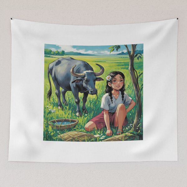 Item preview, El búfalo del pueblo y la chica granjera relajada 1 designed and sold by StephenJeffery.