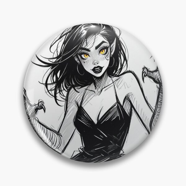 Item preview, Cute yet beautiful fiery werewolf girl illustration designed and sold by Vintage Designs +.