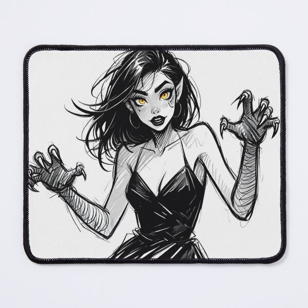 Item preview, Cute yet beautiful fiery werewolf girl illustration designed and sold by Vintage Designs +.