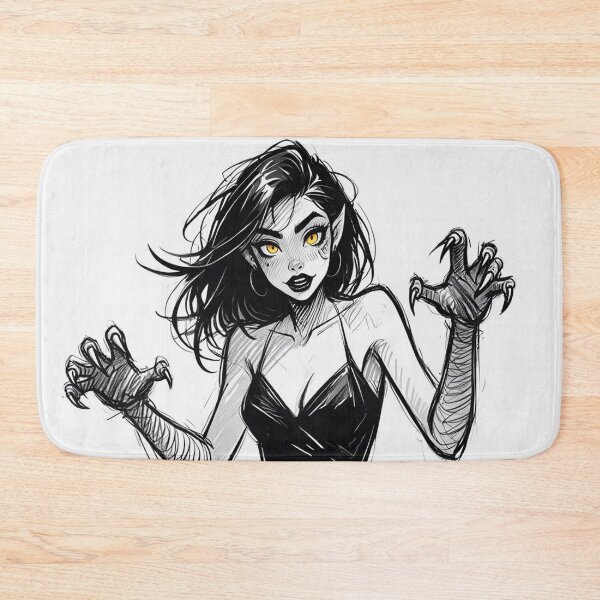 Item preview, Cute yet beautiful fiery werewolf girl illustration designed and sold by Vintage Designs +.