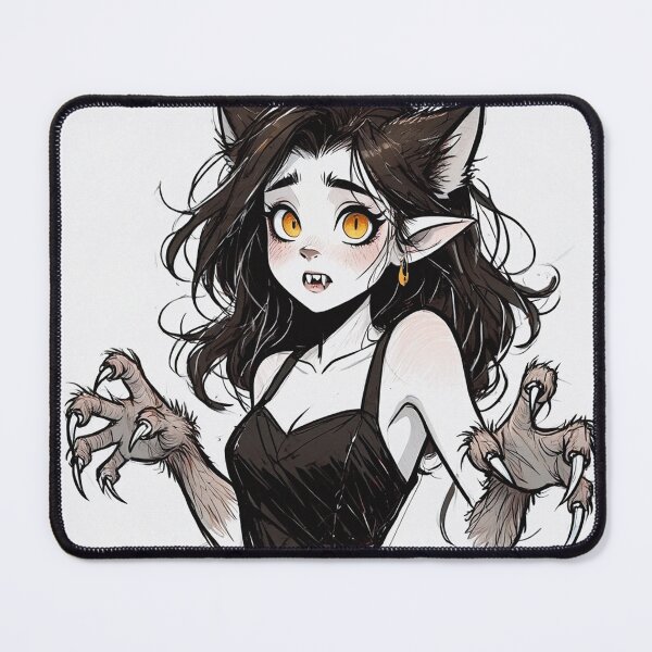 Item preview, Cute little werewolf girl illustration designed and sold by Vintage Designs +.