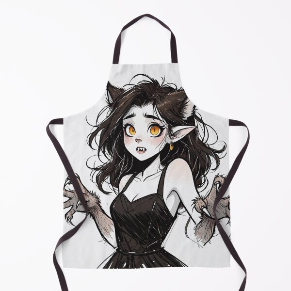 Item preview, Cute little werewolf girl illustration designed and sold by Vintage Designs +.