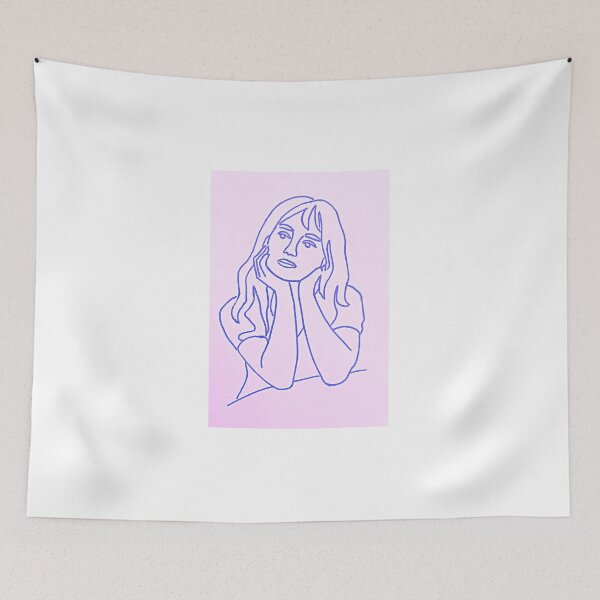 Item preview, Emily Blue on pink Lines  designed and sold by SJHorsfall.