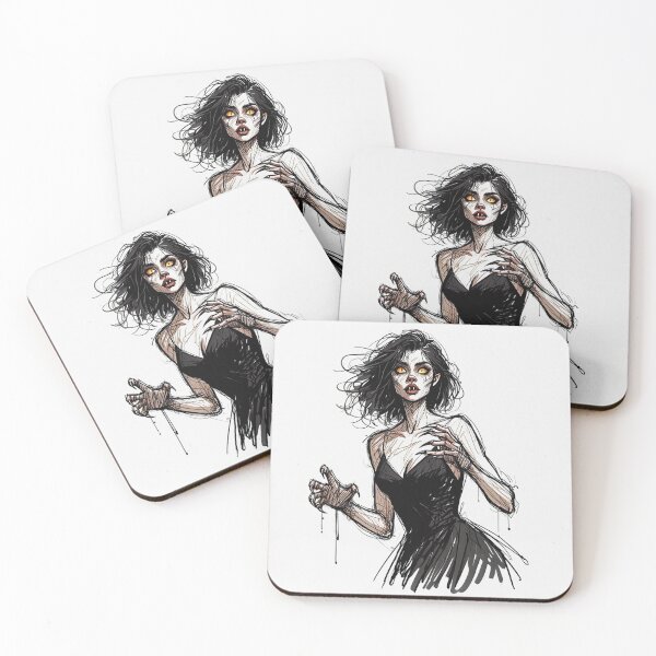 Item preview, Cute yet creepy and  beautiful fiery werewolf girl illustration designed and sold by Vintage Designs +.