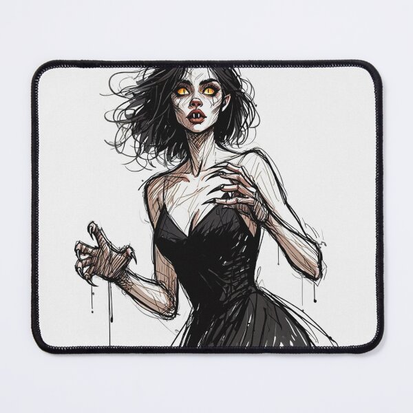 Item preview, Cute yet creepy and beautiful fiery werewolf girl illustration designed and sold by Vintage Designs +.
