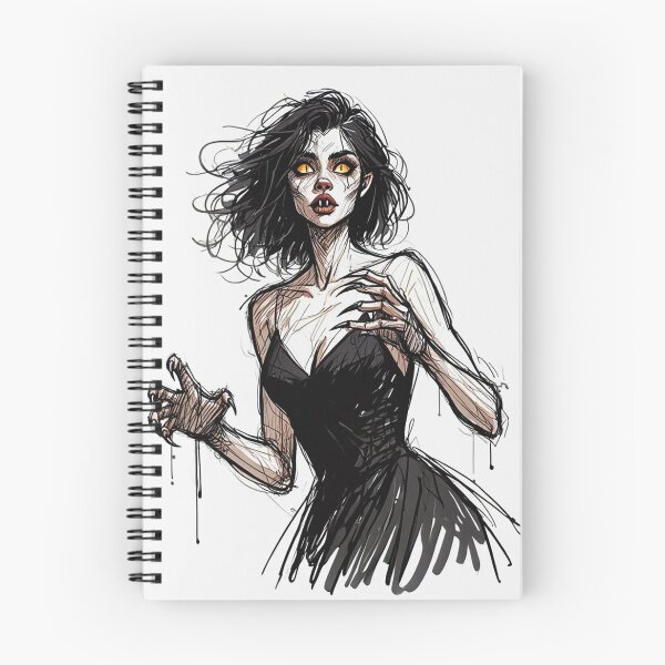 Item preview, Cute yet creepy and  beautiful fiery werewolf girl illustration designed and sold by Vintage Designs +.