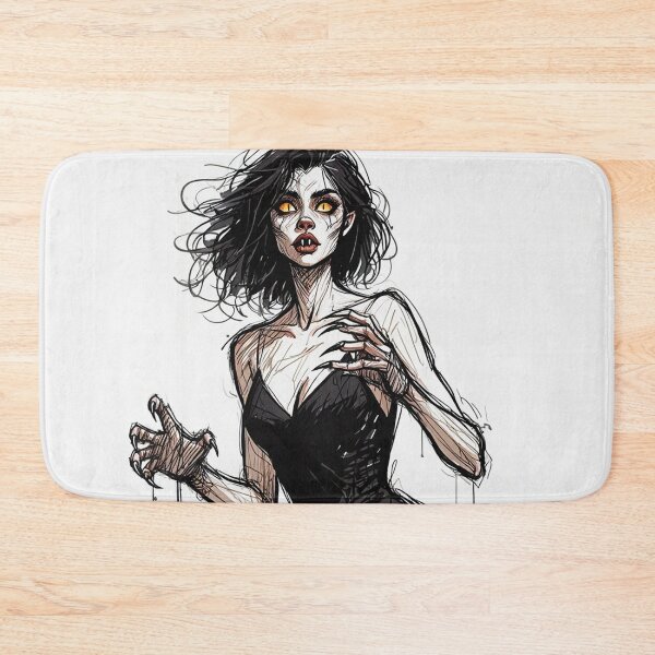 Item preview, Cute yet creepy and  beautiful fiery werewolf girl illustration designed and sold by Vintage Designs +.