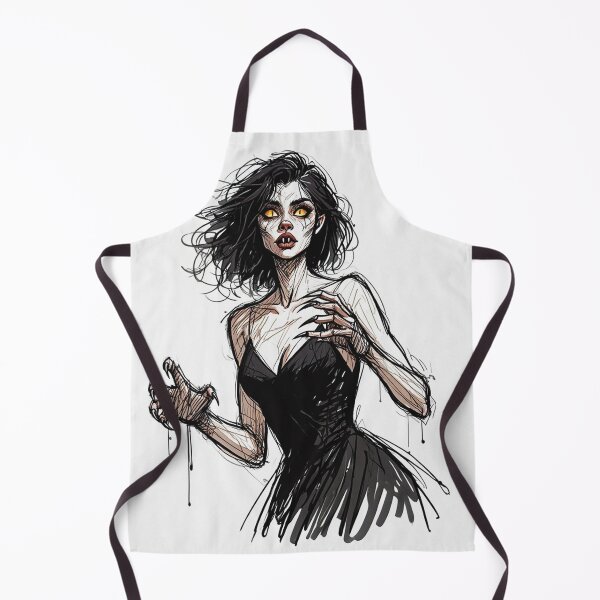 Item preview, Cute yet creepy and beautiful fiery werewolf girl illustration designed and sold by Vintage Designs +.
