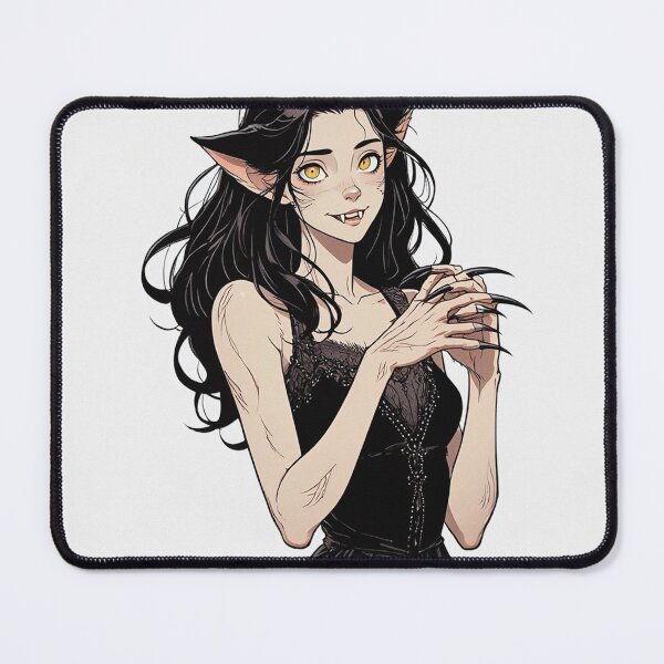 Item preview, Cute yet beautiful fiery werewolf girl illustration designed and sold by Vintage Designs +.