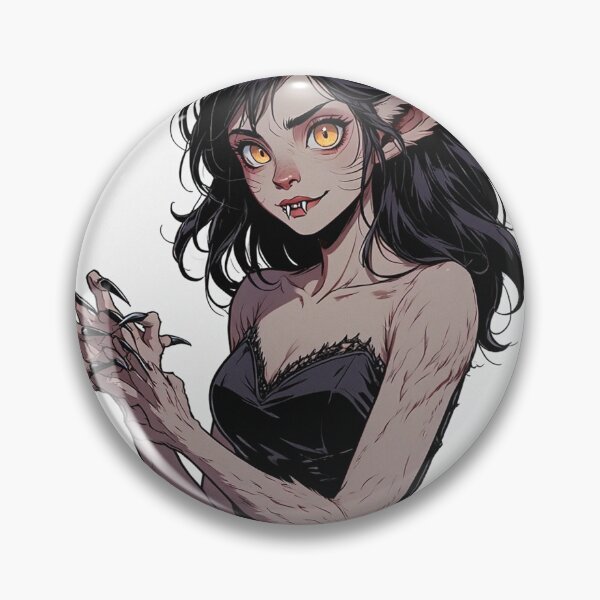 Item preview, Cute yet creepy and  beautiful fiery werewolf girl illustration designed and sold by Vintage Designs +.