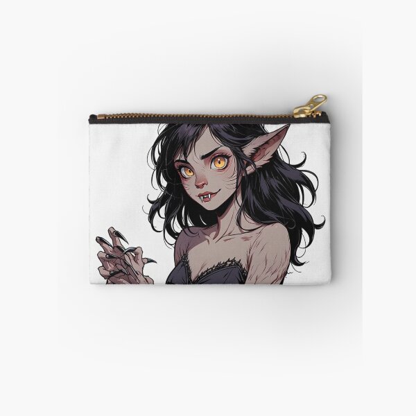 Item preview, Cute yet creepy and  beautiful fiery werewolf girl illustration designed and sold by Vintage Designs +.