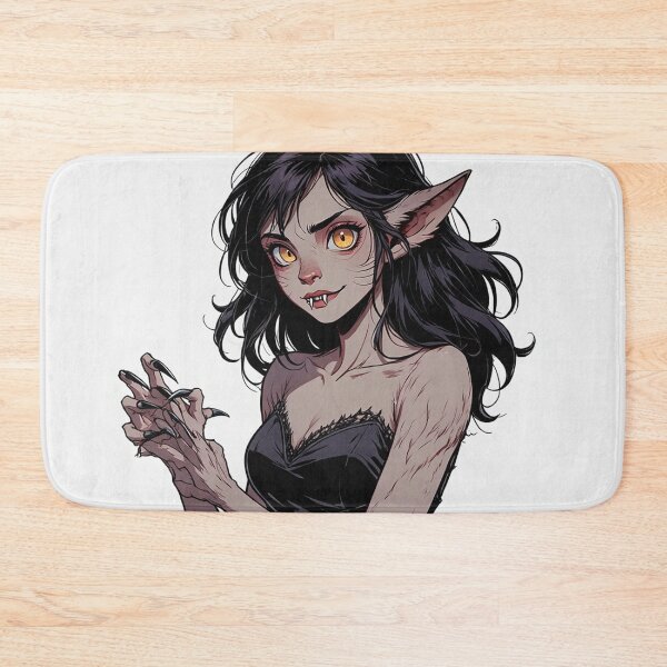 Item preview, Cute yet creepy and  beautiful fiery werewolf girl illustration designed and sold by Vintage Designs +.