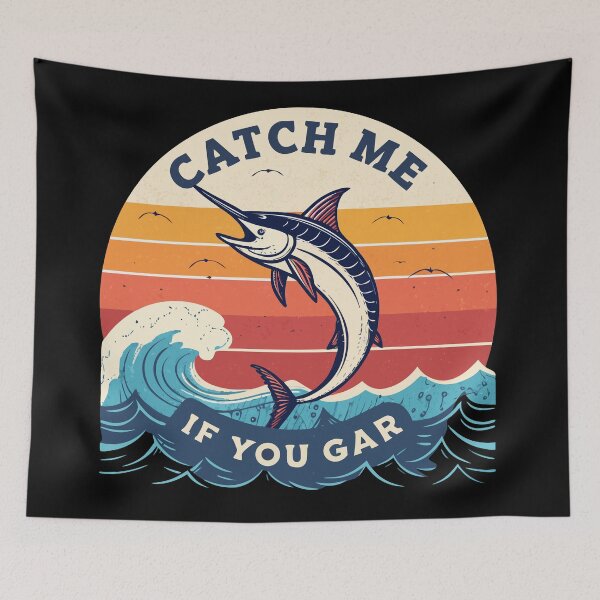 Item preview, Catch Me If You Gar – Retro Sunset Sport Fishing Gar Fish Design designed and sold by VividOrganica.