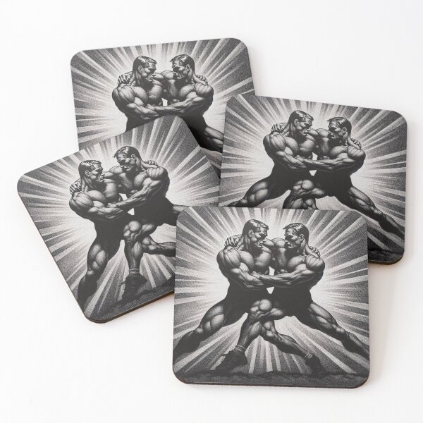 Item preview, 1950s Berlin Gay Wrestlers Tom of Finland Tribute Gay Pride Graphic Design designed and sold by ItsAKinkThing.