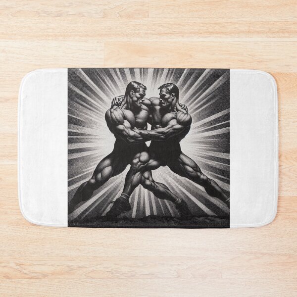 Item preview, 1950s Berlin Gay Wrestlers Tom of Finland Tribute Gay Pride Graphic Design designed and sold by ItsAKinkThing.
