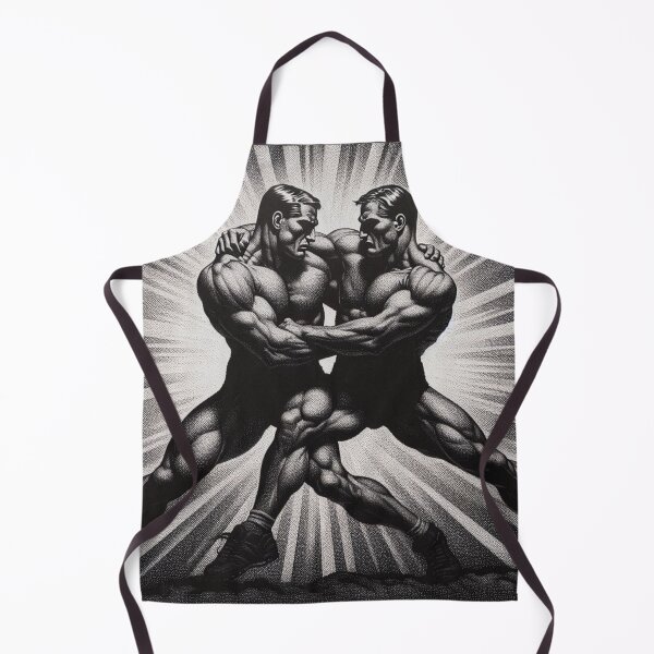 Item preview, 1950s Berlin Gay Wrestlers Tom of Finland Tribute Gay Pride Graphic Design designed and sold by ItsAKinkThing.