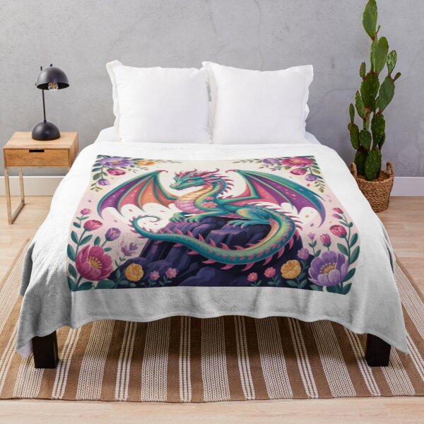 Item preview, Dragon Flowers Beautiful Art Colorful Graphic designed and sold by BHMARTS.