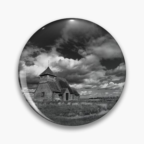 Item preview, Monochrome of St Thomas Becket Church on Romney Marsh at Fairfield in Kent England UK designed and sold by John Gilham - Landscape Photography.