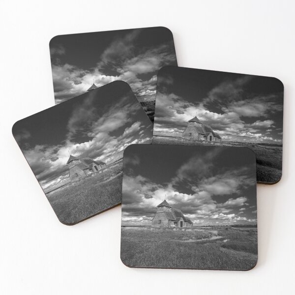 Item preview, Monochrome of St Thomas Becket Church on Romney Marsh at Fairfield in Kent England UK designed and sold by John Gilham - Landscape Photography.