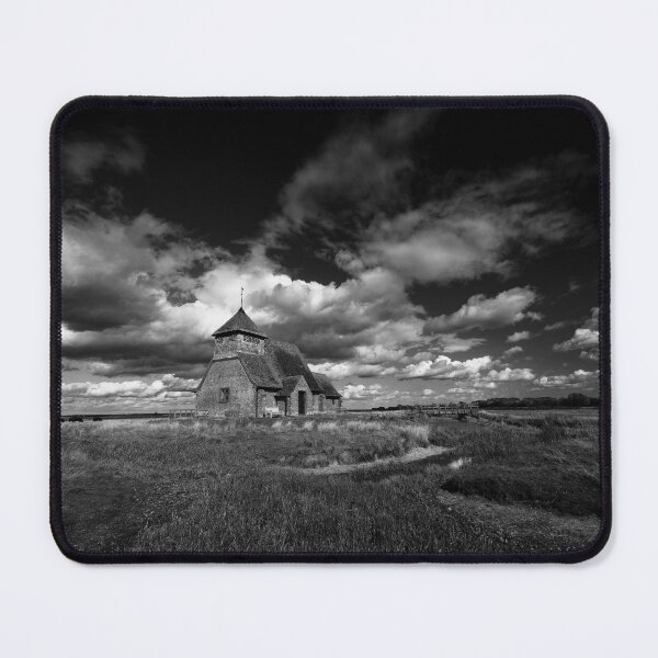 Item preview, Monochrome of St Thomas Becket Church on Romney Marsh at Fairfield in Kent England UK designed and sold by John Gilham - Landscape Photography.