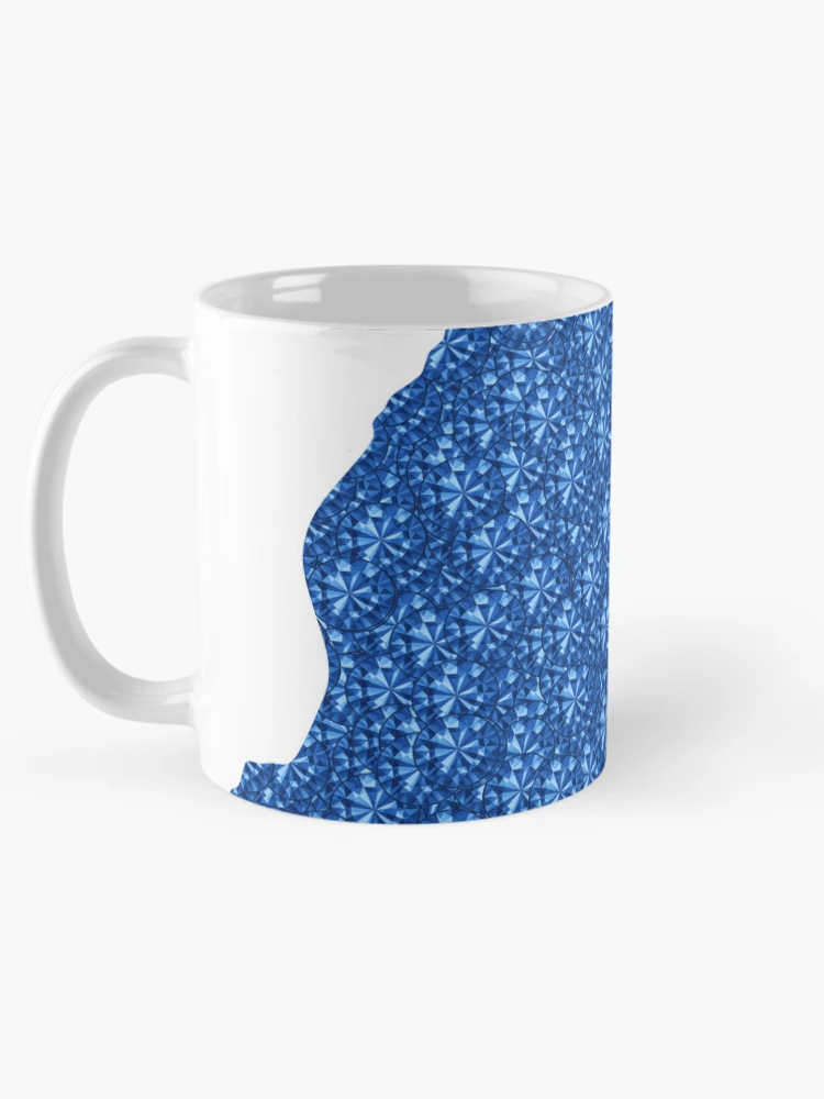 Thumbnail 5 of 6, Coffee Mug, Blue Rhinestone Rwanda designed and sold by TheIconSmith.