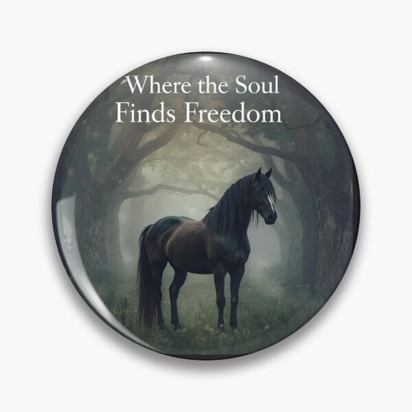 Item preview, Friesian in a Mystical Forest with Quote designed and sold by Friesian-Fan-S.