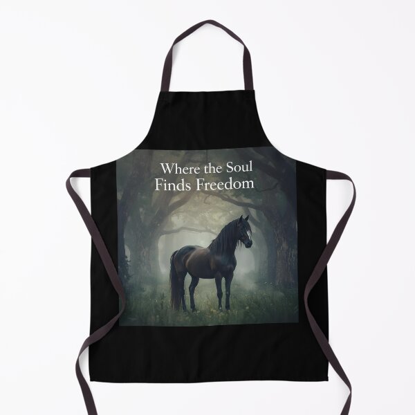 Item preview, Friesian in a Mystical Forest with Quote designed and sold by Friesian-Fan-S.