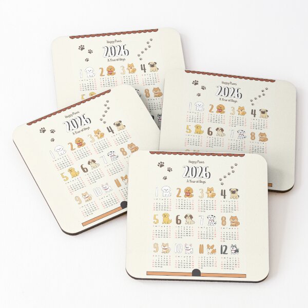 Item preview, 2026 Cute Dog Calendar | Monthly Puppy Illustration Wall Art Gift designed and sold by JOOKDesign.
