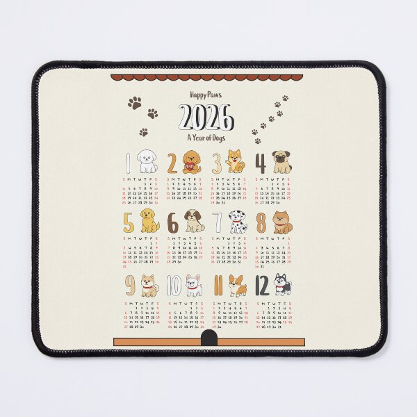 Item preview, 2026 Cute Dog Calendar | Monthly Puppy Illustration Wall Art Gift designed and sold by JOOKDesign.