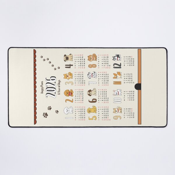 Item preview, 2026 Cute Dog Calendar | Monthly Puppy Illustration Wall Art Gift designed and sold by JOOKDesign.