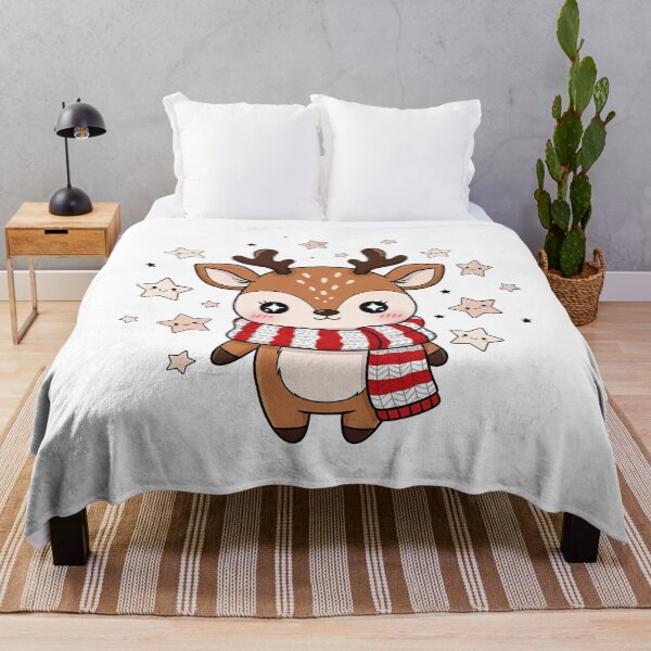 Item preview, Cute Kawaii Reindeer with Cozy Winter Scarf designed and sold by istoriadesign.