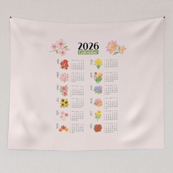 Item preview, 2026 Floral Watercolor Calendar | Monthly Botanical Art Wall Decor designed and sold by JOOKDesign.