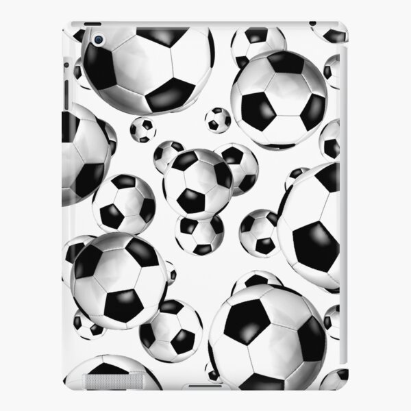 Coque et skin adhésive iPad for Sale avec l'œuvre « Ballon de football coeur  noir © GraphicLoveShop » de l'artiste graphicloveshop