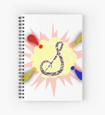 Lettering decorated in a whimsical way. Cursive letter s. Spiral Notebook