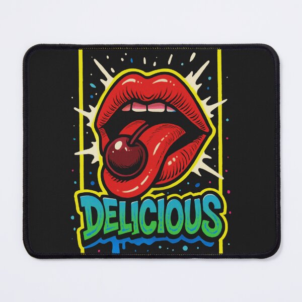 Item preview, Pop Art Lips with Cherry and "Delicious"  designed and sold by loccotown168.