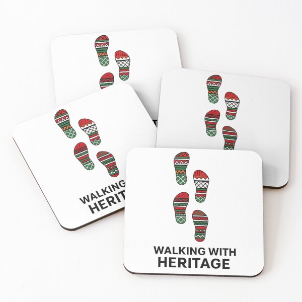 Item preview, Walking With Heritage – Maasai colours pattern footprints designed and sold by unscriptedPixel.